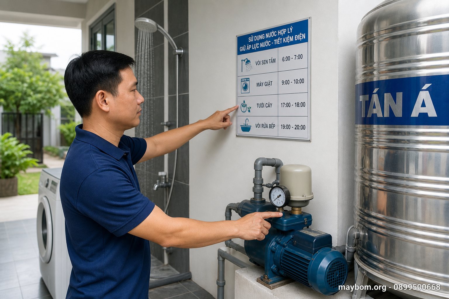 Tránh mở quá nhiều thiết bị dùng nước cùng lúc