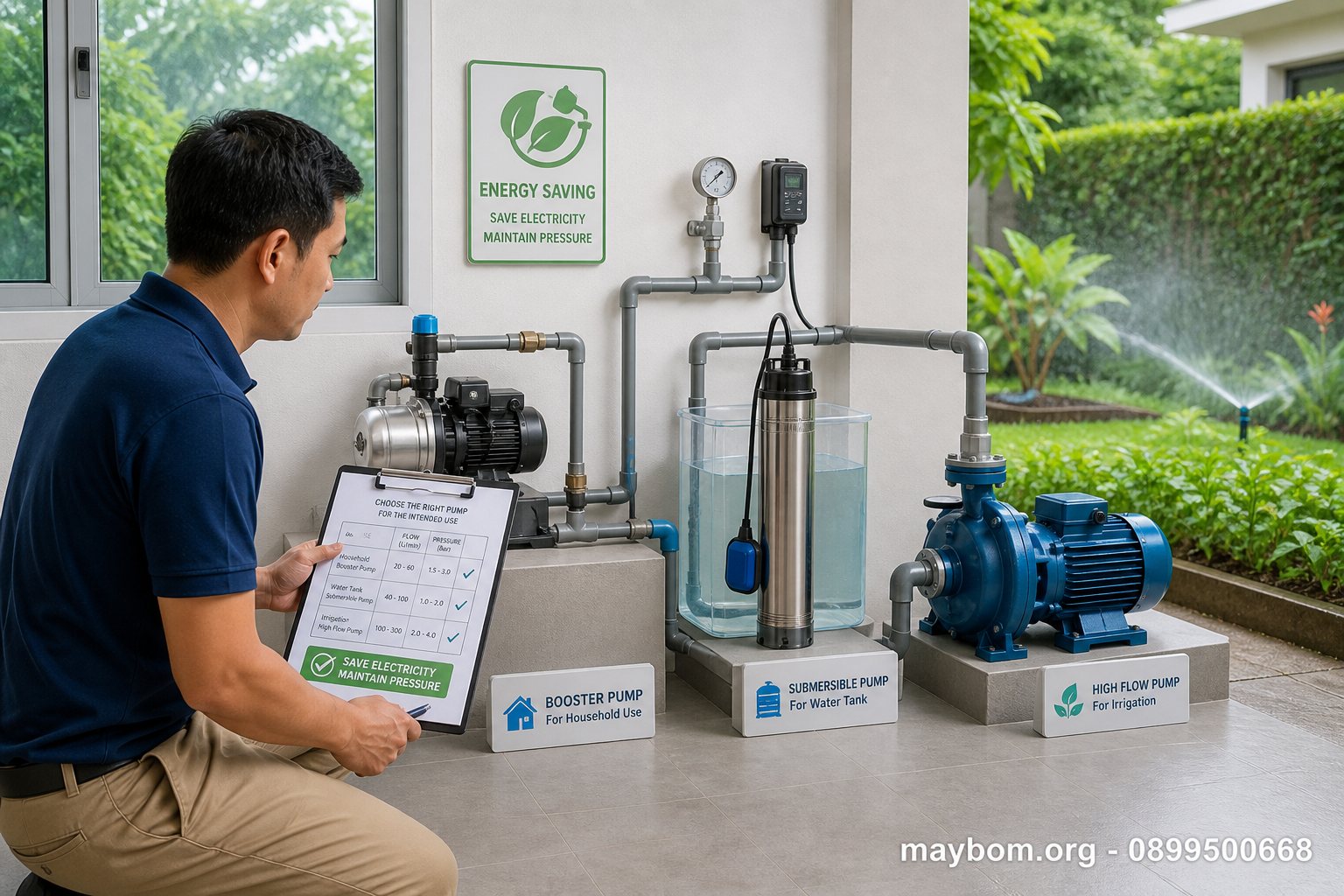 Ưu tiên loại bơm phù hợp với mục đích sử dụng
