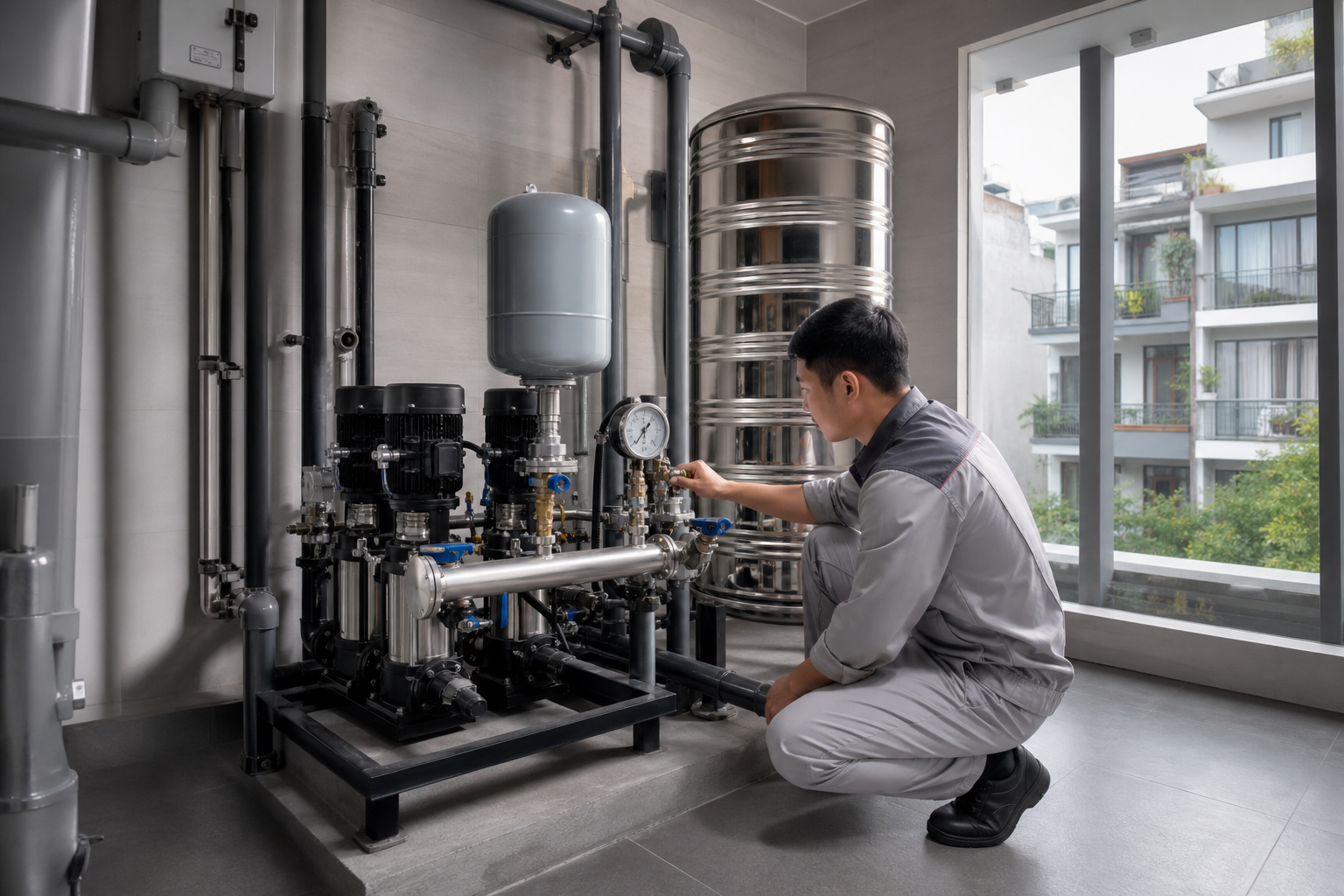 Báo giá máy bơm đẩy cao tại Hà Nội cho nhà nhiều tầng