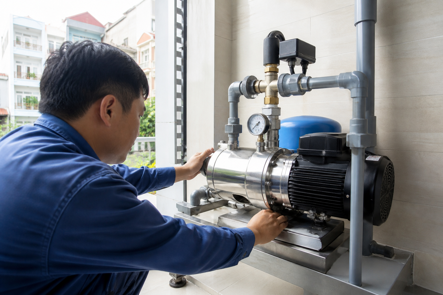 Báo giá máy bơm tăng áp cho nhà phố tại Hà Nội