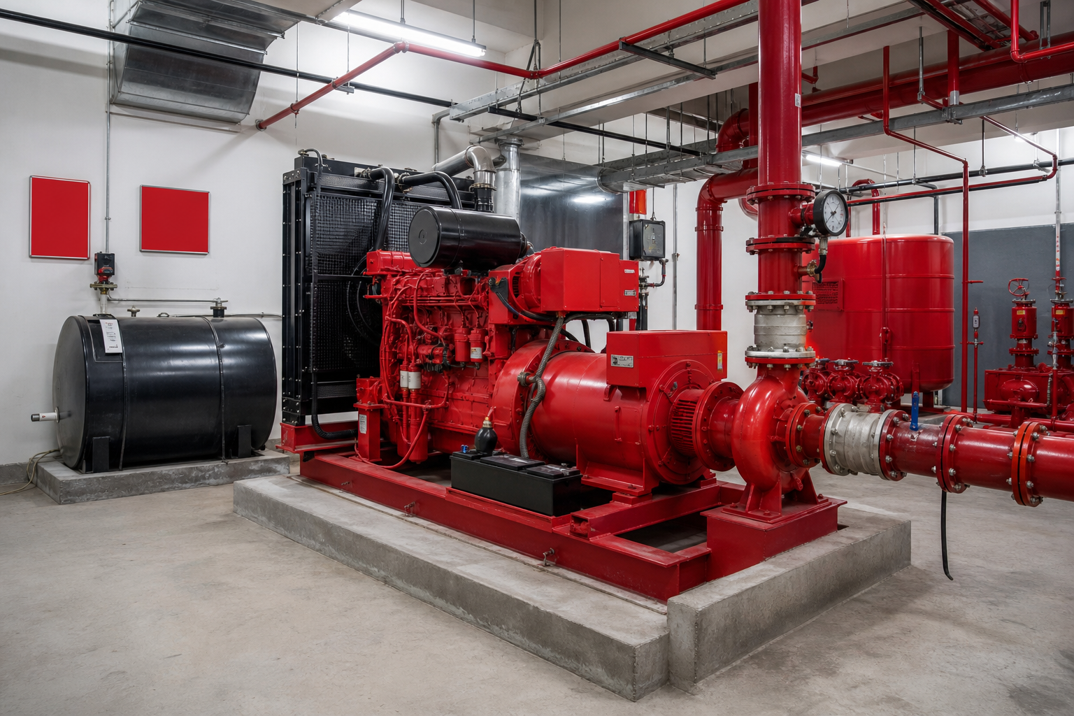 Biển cảnh báo máy bơm diesel PCCC tại Hà Nội