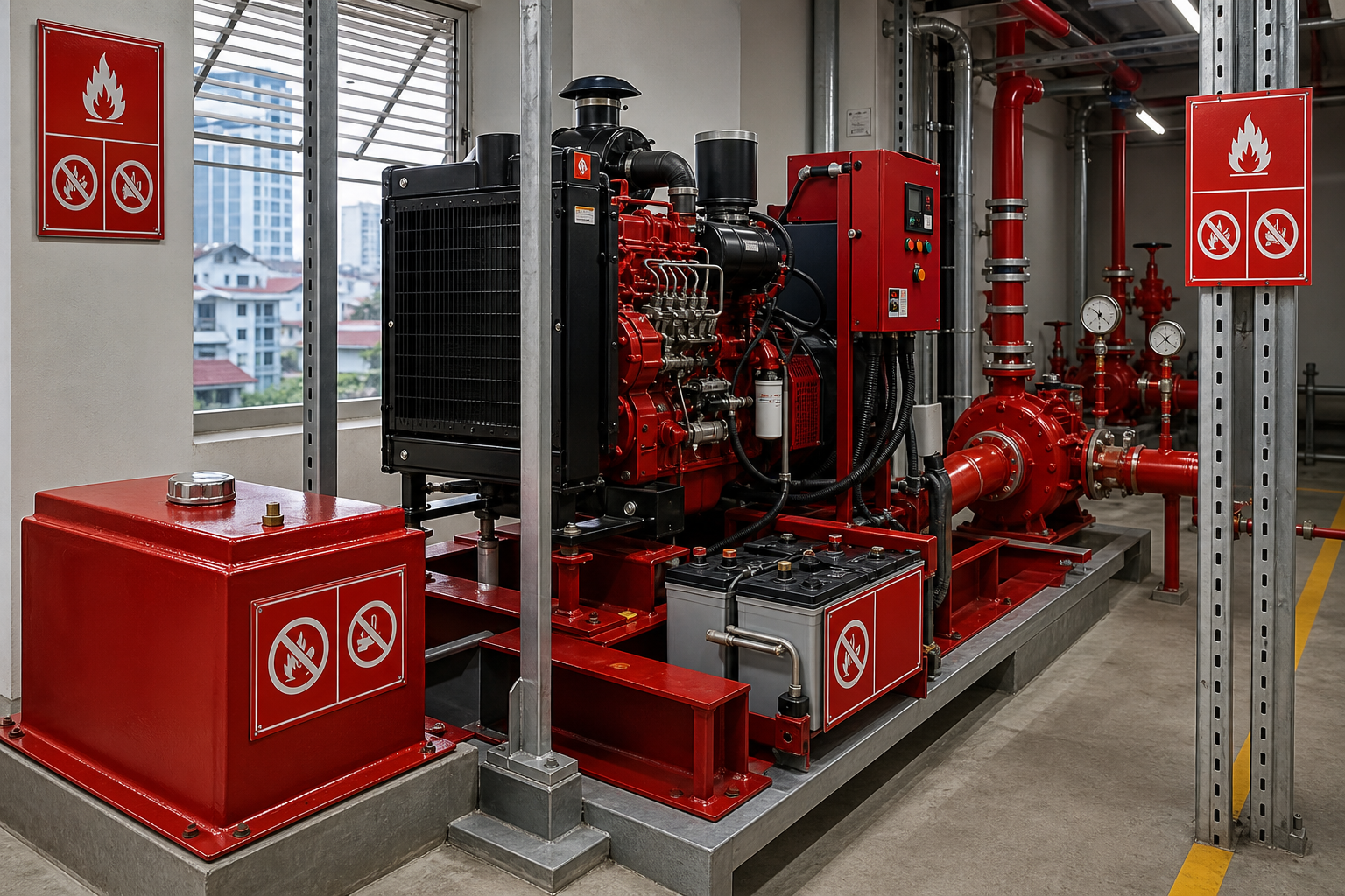 Nội dung nên có trên biển cảnh báo máy bơm diesel PCCC - Máy bơm PCCC - Máy Bơm Nhập Khẩu Chính Hãng
