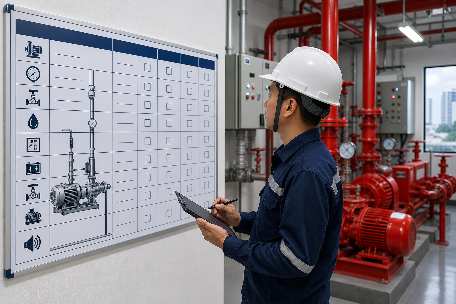 Nội dung nên có trên biển checklist kiểm tra máy bơm PCCC - Máy bơm PCCC - Máy Bơm Nhập Khẩu Chính Hãng