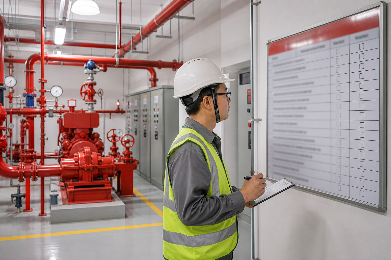 Vì sao phòng bơm PCCC nên có biển checklist kiểm tra? - Máy bơm PCCC - Máy Bơm Nhập Khẩu Chính Hãng