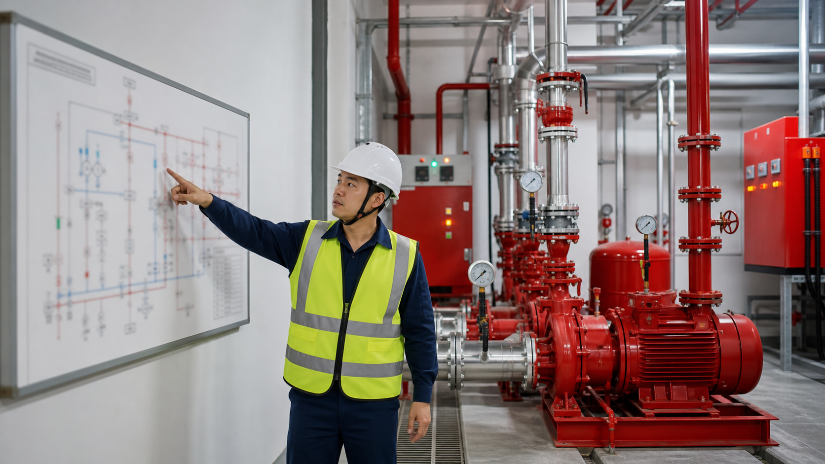 Biển sơ đồ nguyên lý máy bơm PCCC dùng để làm gì? - Máy bơm PCCC - Máy Bơm Nhập Khẩu Chính Hãng