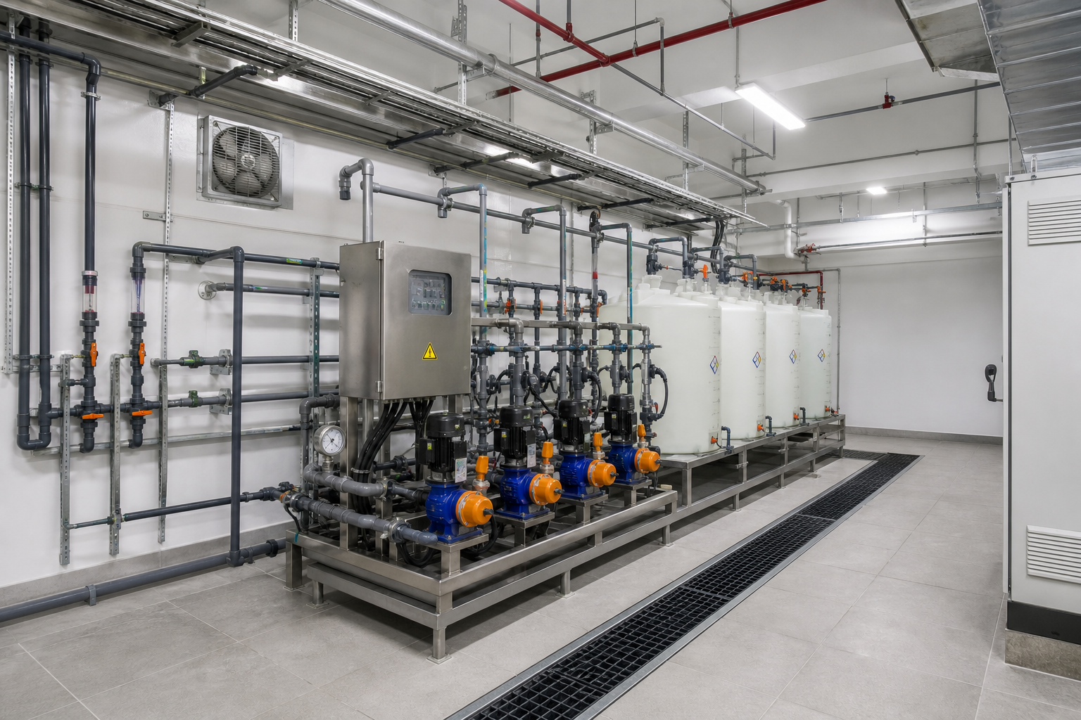 Bơm định lượng hóa chất cho tòa nhà tại Hà Nội