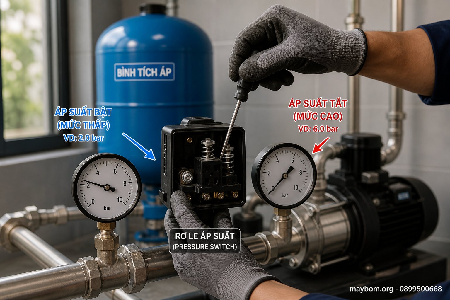 Phân biệt áp suất bật và áp suất tắt