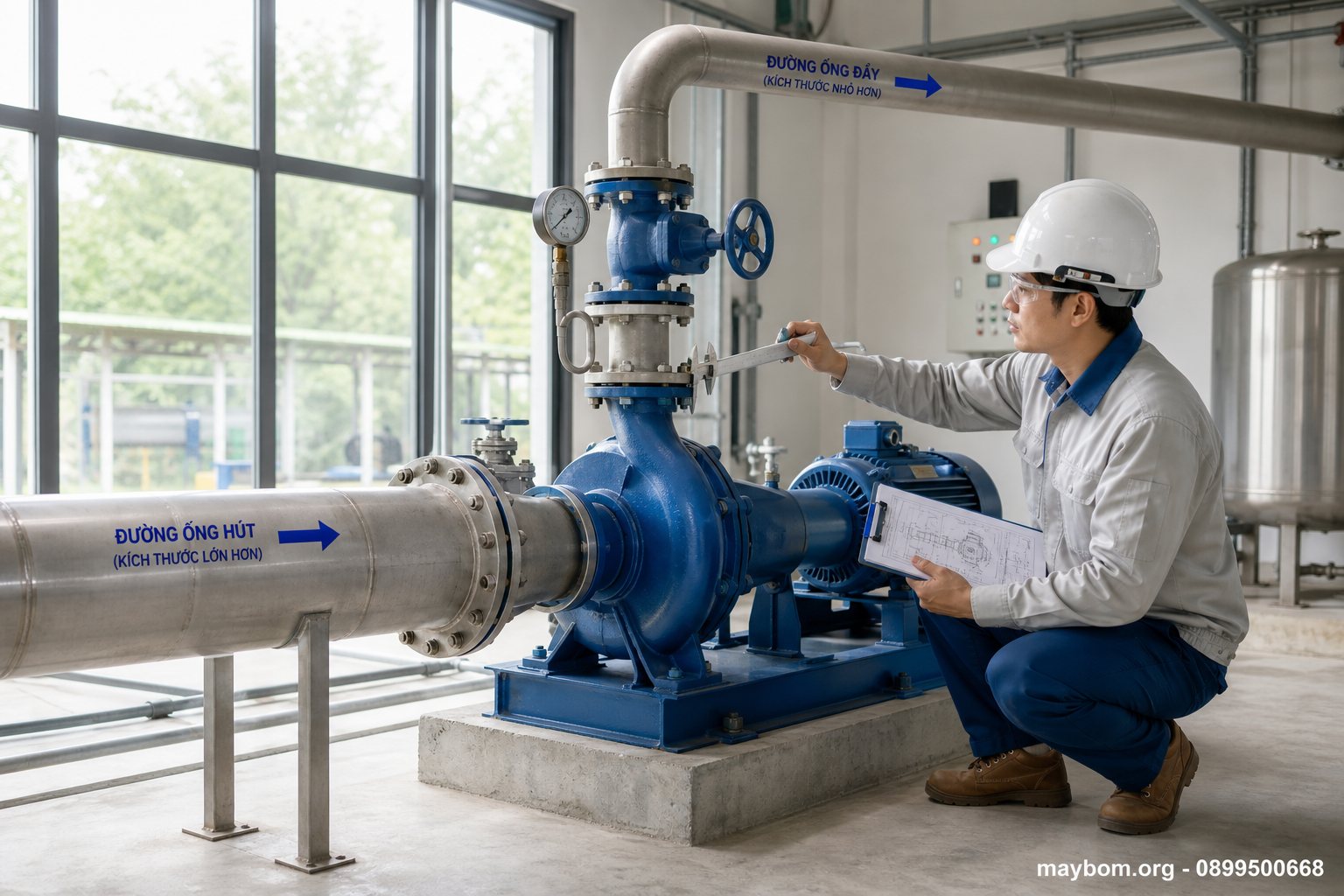 Cách chọn đường ống hút và đẩy phù hợp với máy bơm