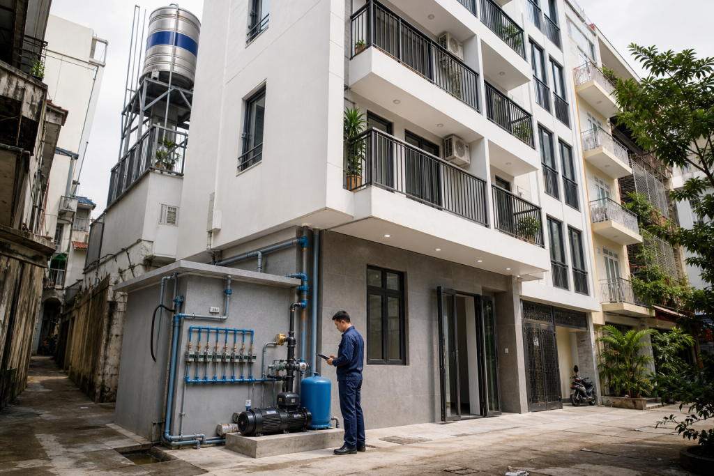 Vì sao nhà trọ nhiều tầng ở Hà Nội cần chọn máy bơm đúng ngay từ đầu - Tư vấn chọn máy bơm - Máy Bơm Nhập Khẩu Chính Hãng