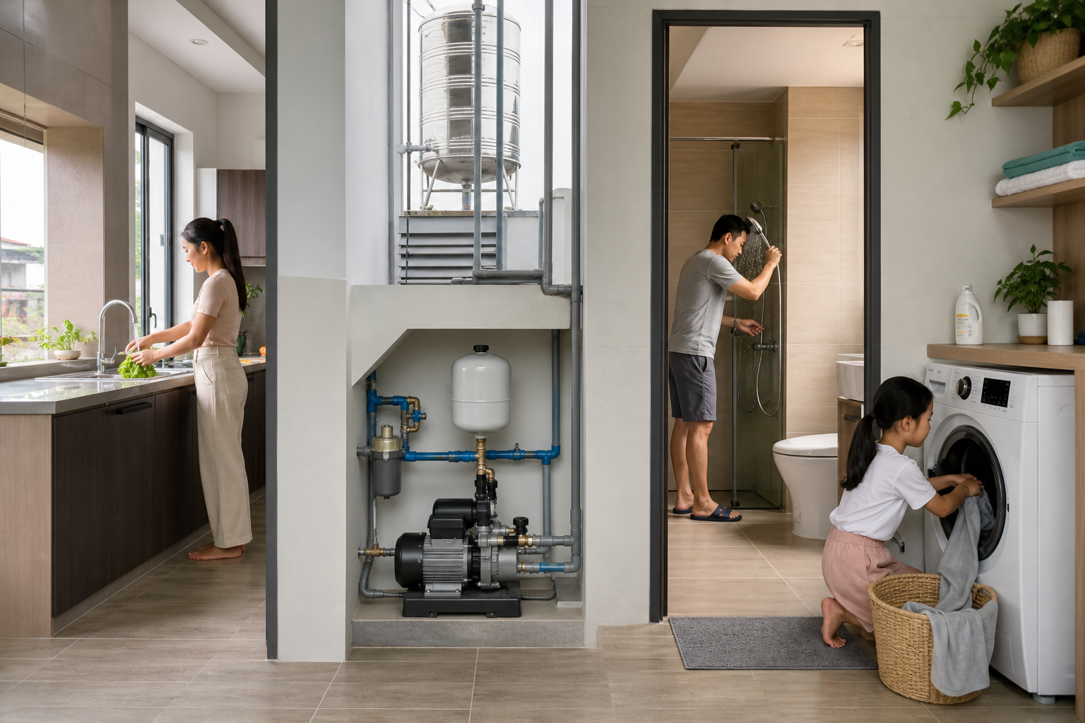 1. Xác định đúng nhu cầu dùng nước trong gia đình - Máy bơm nước gia đình - Máy Bơm Nhập Khẩu Chính Hãng