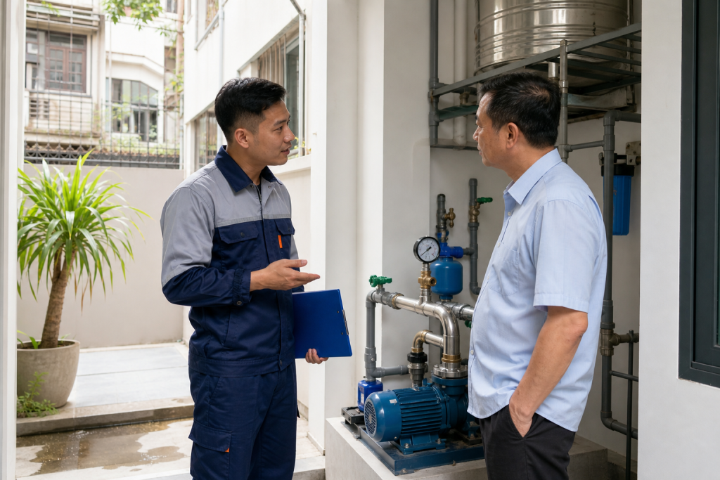 Nhà ống và nhà nhiều tầng - Tư vấn chọn máy bơm - Máy Bơm Nhập Khẩu Chính Hãng