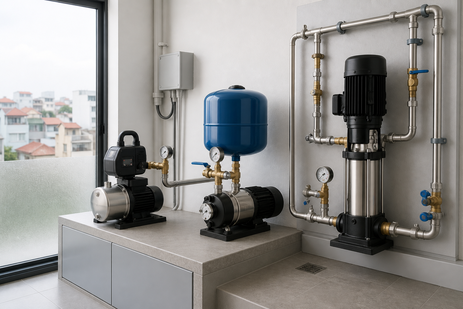 Các loại máy bơm tăng áp phổ biến cho gia đình - Kiến thức về máy bơm - Máy Bơm Nhập Khẩu Chính Hãng