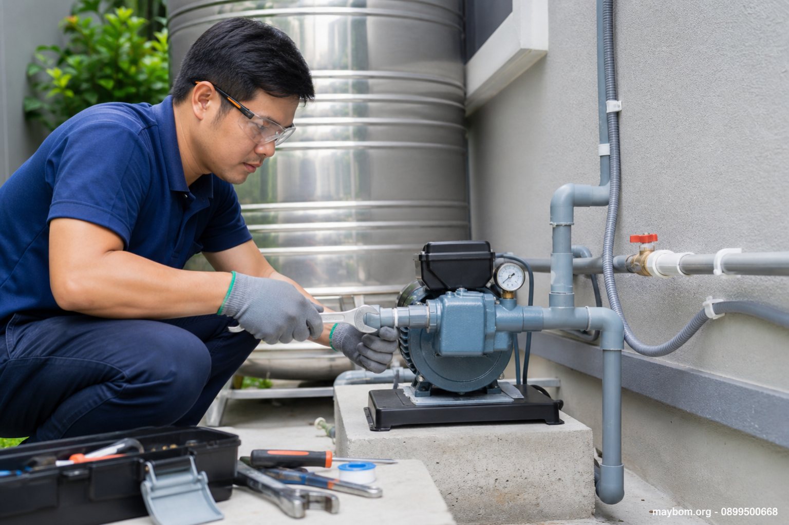 Cách lắp đặt máy bơm nước gia đình an toàn, dễ thực hiện