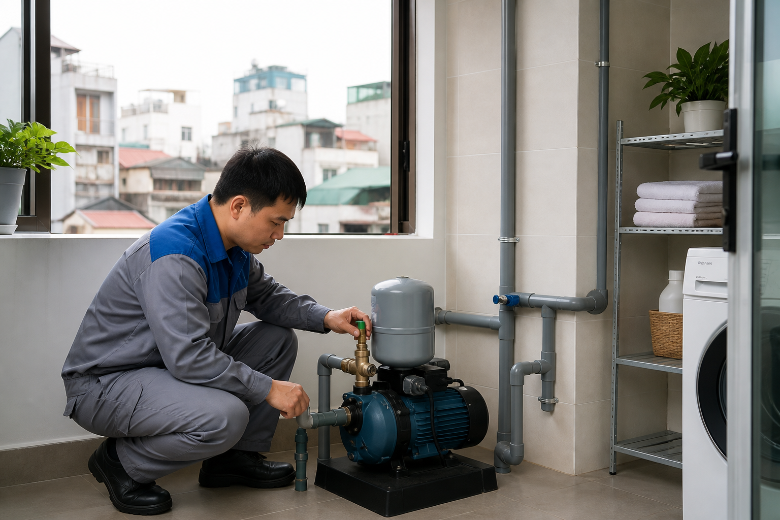 Cách lắp máy bơm nước gia đình đúng kỹ thuật, ít lỗi
