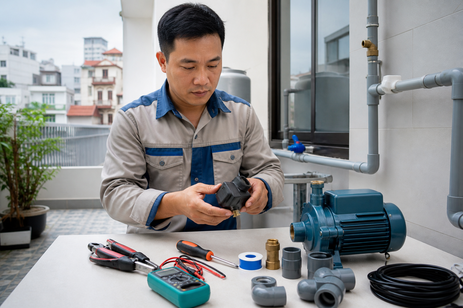 Chuẩn bị trước khi đấu nối rơ-le áp suất - Hướng dẫn sử dụng máy bơm - Máy Bơm Nhập Khẩu Chính Hãng