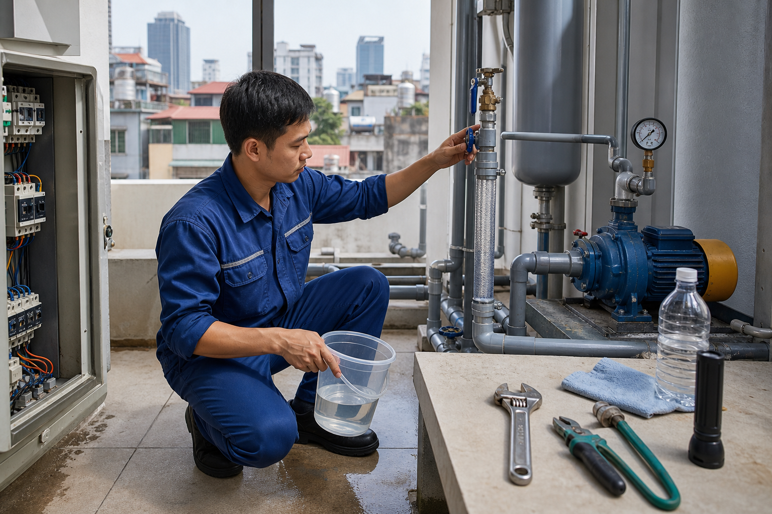 Chuẩn bị trước khi mồi nước để tránh sai sót - Hướng dẫn sử dụng máy bơm - Máy Bơm Nhập Khẩu Chính Hãng