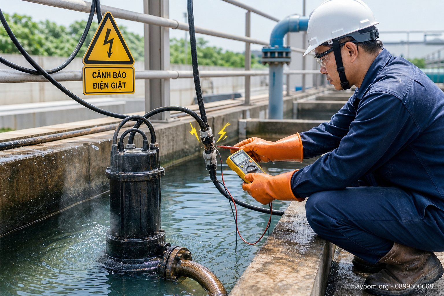 Dấu hiệu cảnh báo máy bơm chìm có thể bị rò điện
