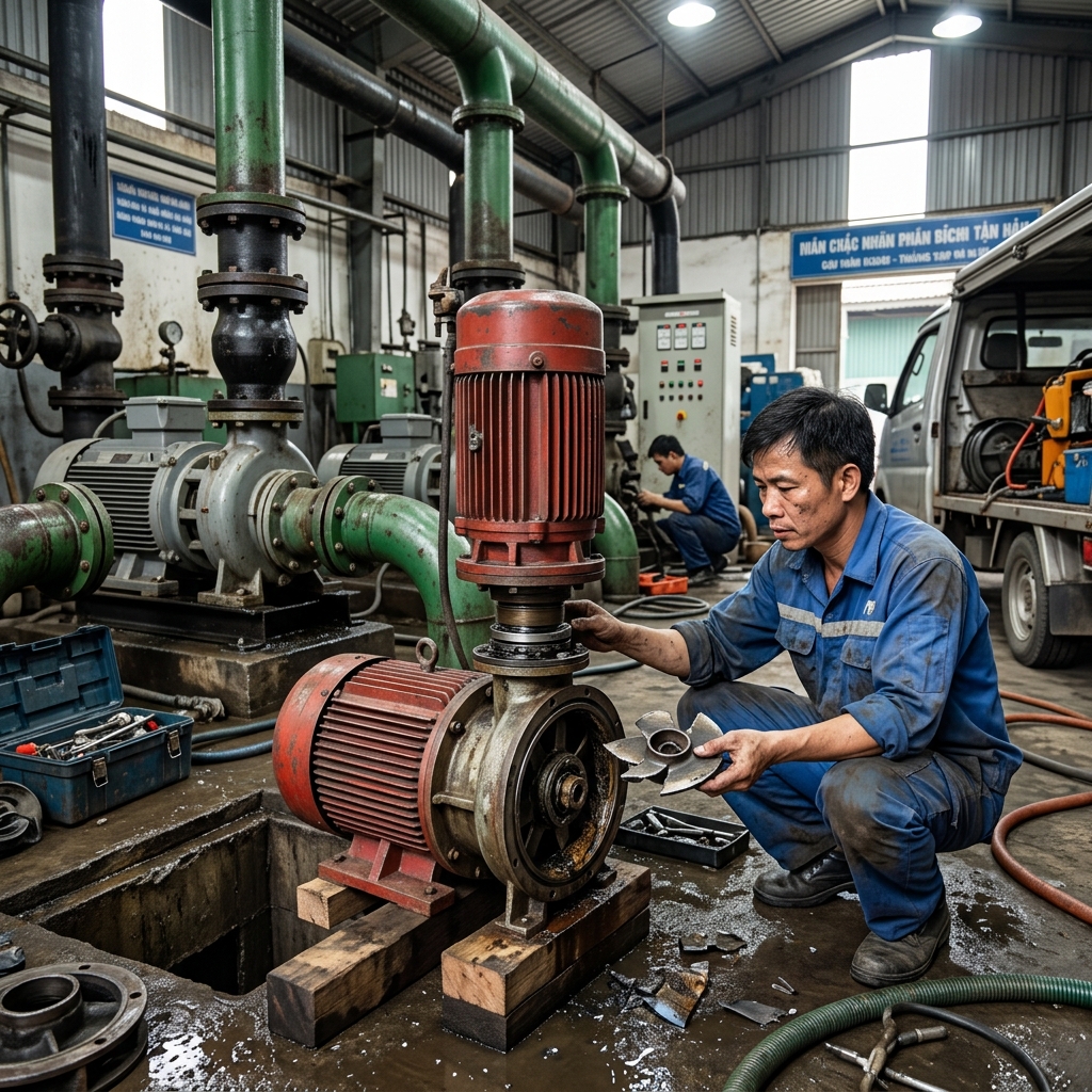 1. Máy bơm nước thải chạy nhưng không lên nước hoặc lưu lượng yếu - Máy bơm nước thải - Máy Bơm Nhập Khẩu Chính Hãng