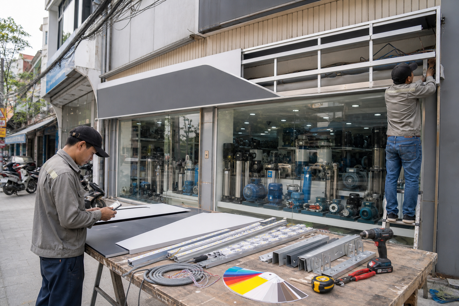 Các hạng mục thường tạo nên chi phí làm biển hiệu - Câu hỏi thường gặp máy bơm - Máy Bơm Nhập Khẩu Chính Hãng