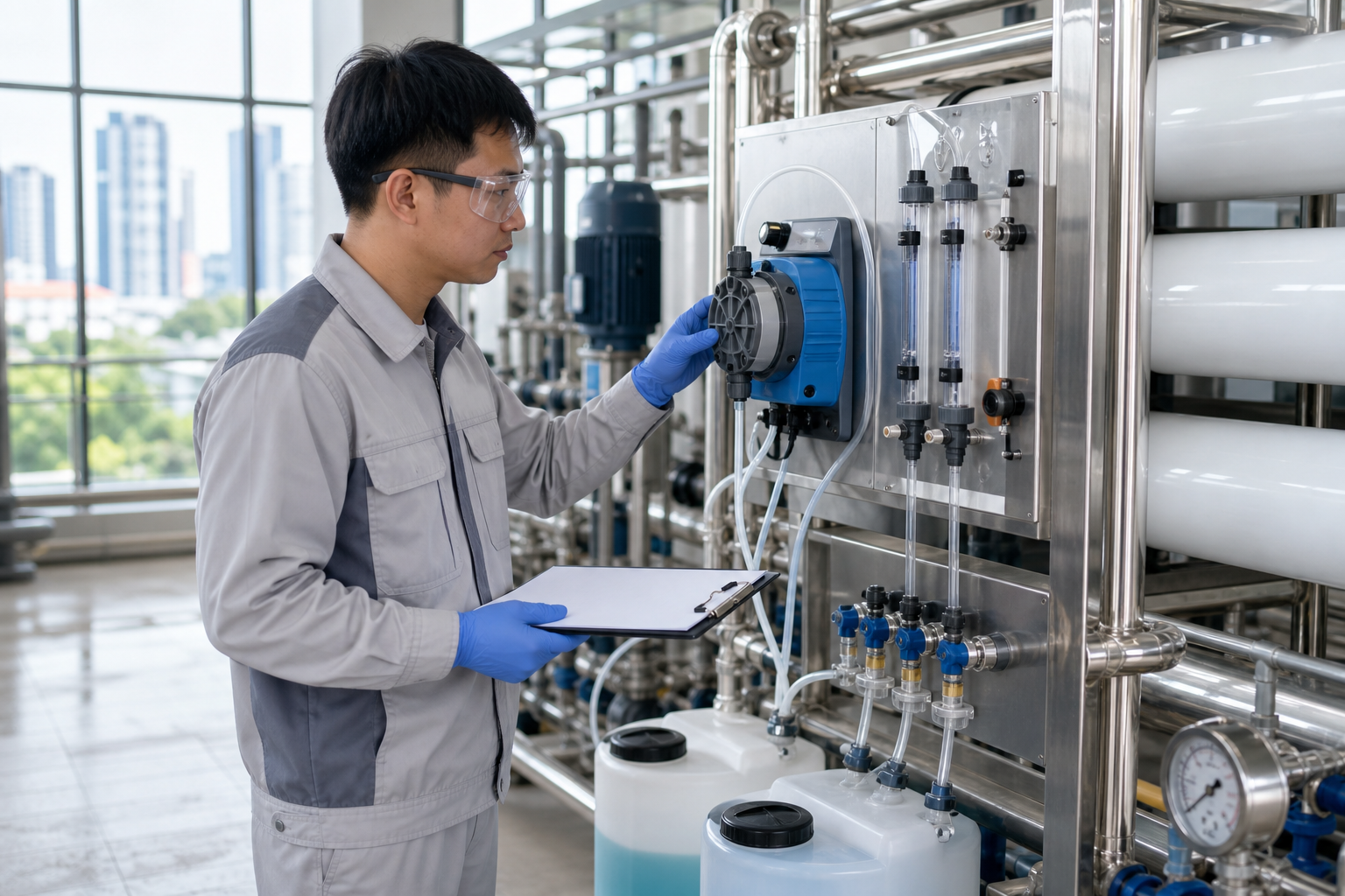 Vì sao hệ rửa màng RO cần bơm hóa chất phù hợp? - Bơm hóa chất - Máy Bơm Nhập Khẩu Chính Hãng