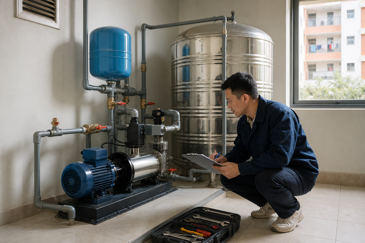 Chọn máy bơm nước sinh hoạt cho chung cư mini Hà Nội