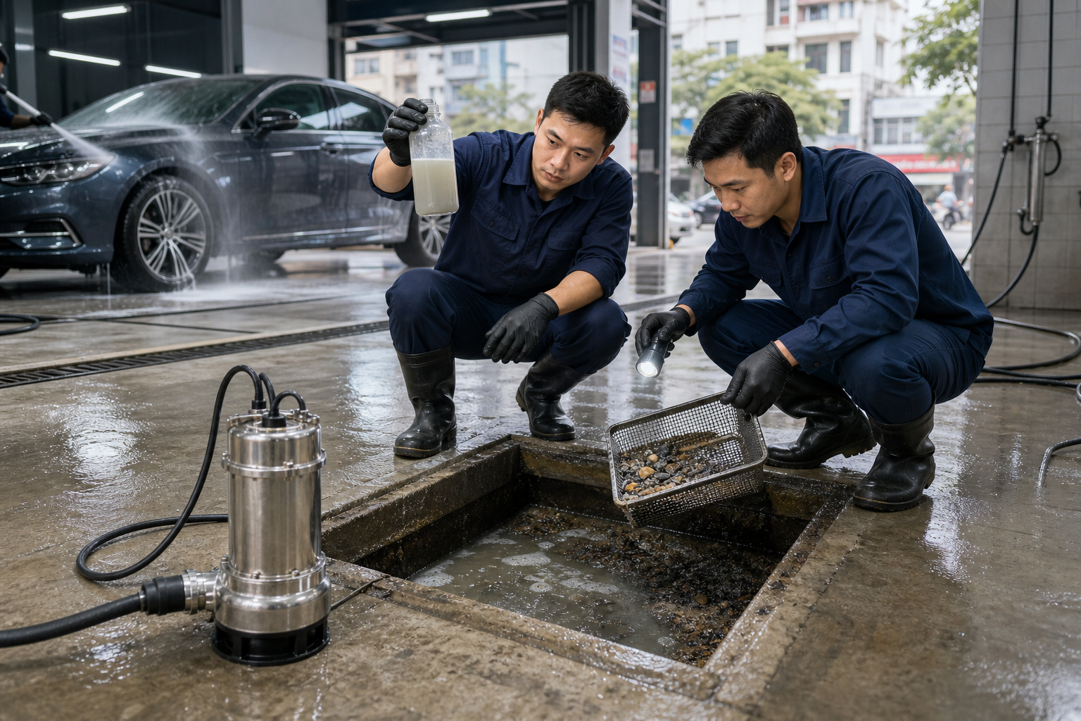 Đặc điểm nước thải gara rửa xe cần tính trước khi chọn bơm - Máy bơm nước thải - Máy Bơm Nhập Khẩu Chính Hãng