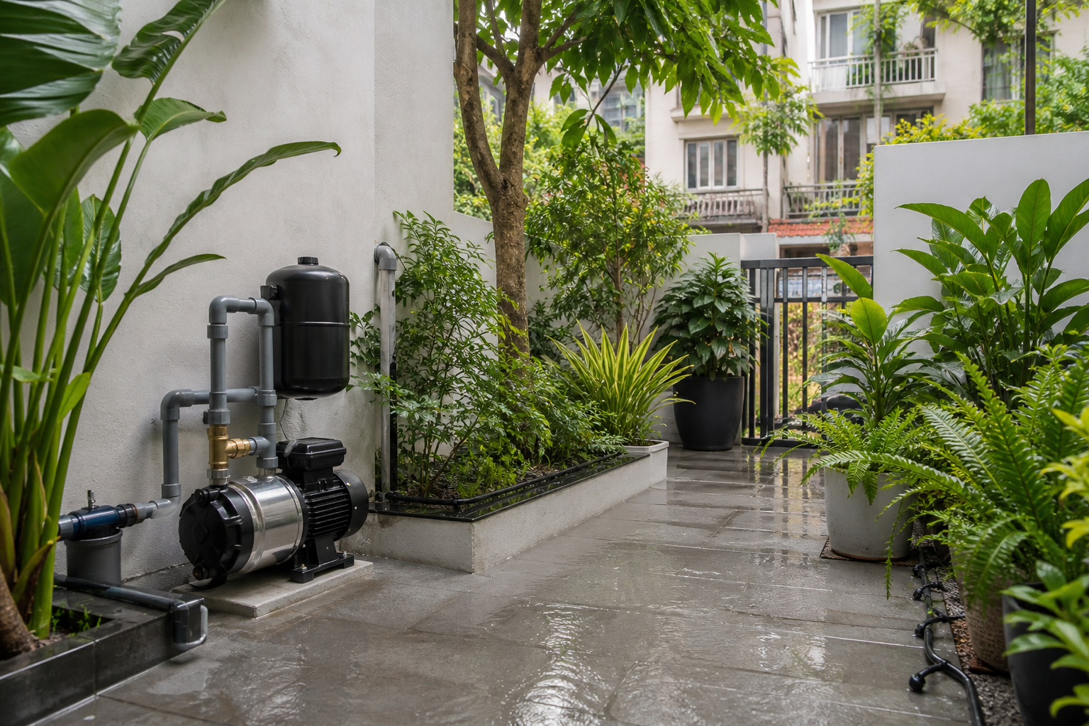 Chọn máy bơm tưới tiêu cho sân vườn đô thị Hà Nội