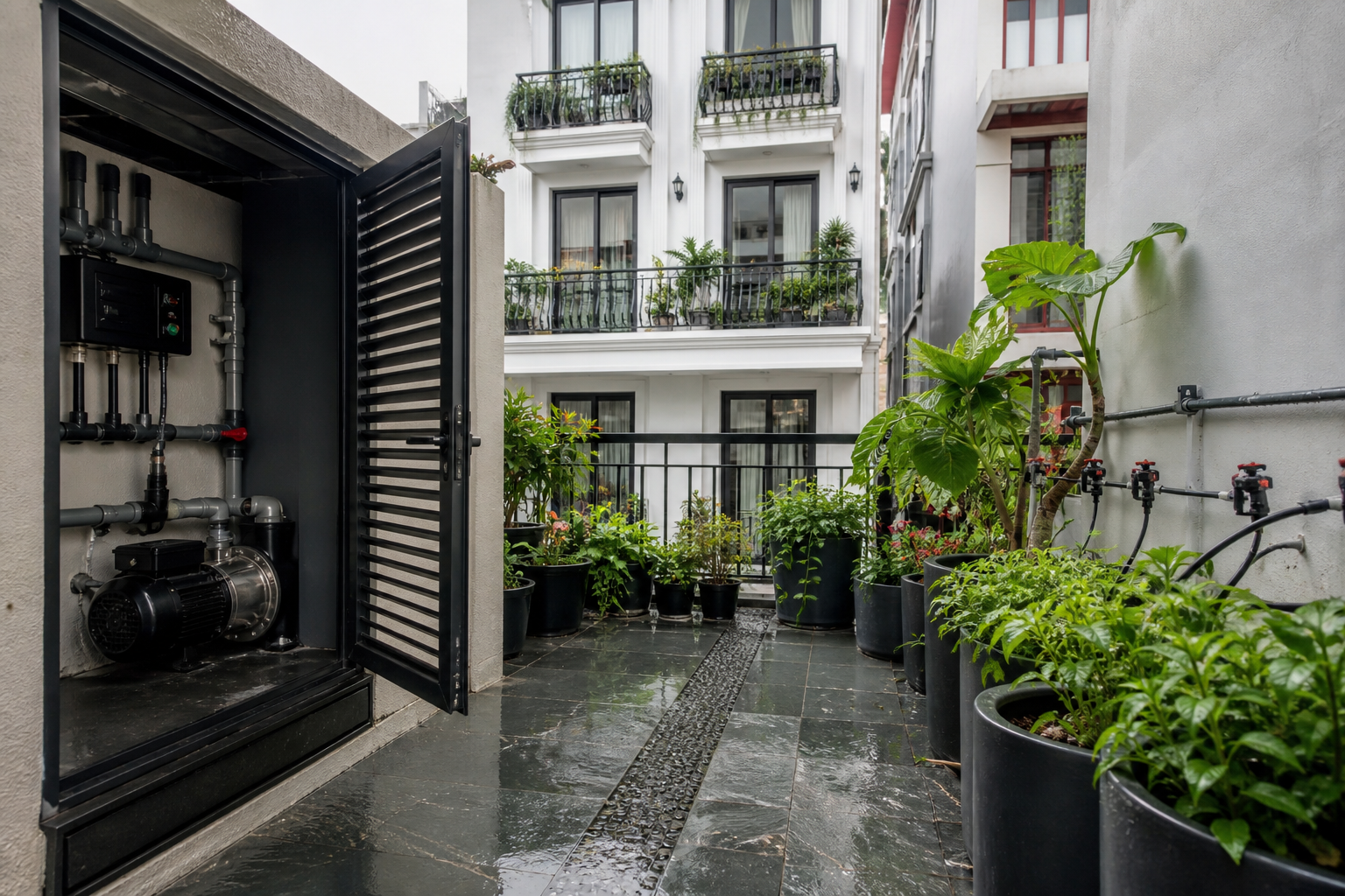 Đặc thù tưới tiêu trong nhà phố, biệt thự và sân thượng tại Hà Nội - Máy bơm tưới tiêu - Máy Bơm Nhập Khẩu Chính Hãng