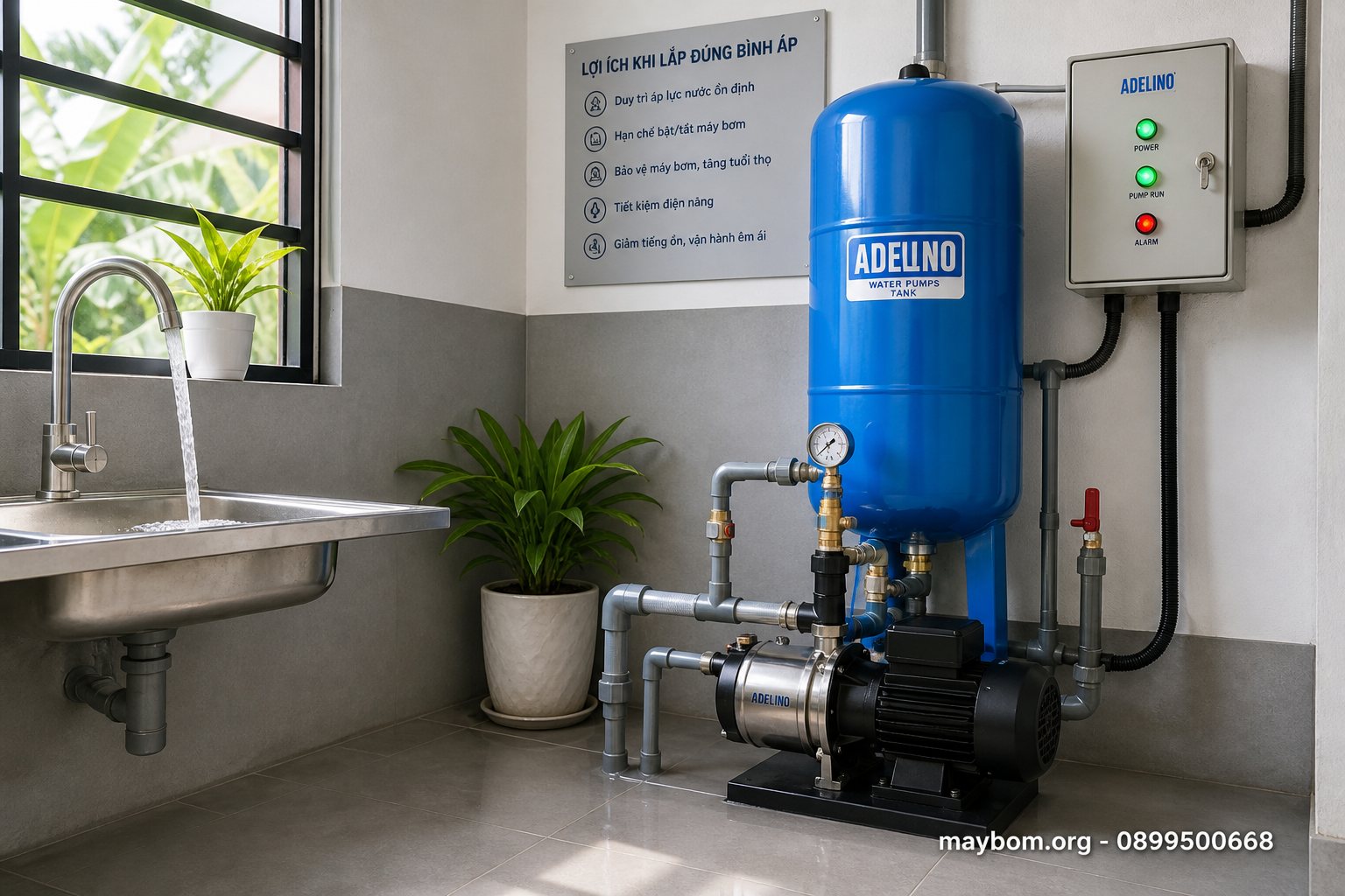 Những lợi ích thực tế khi lắp đúng bình tích áp