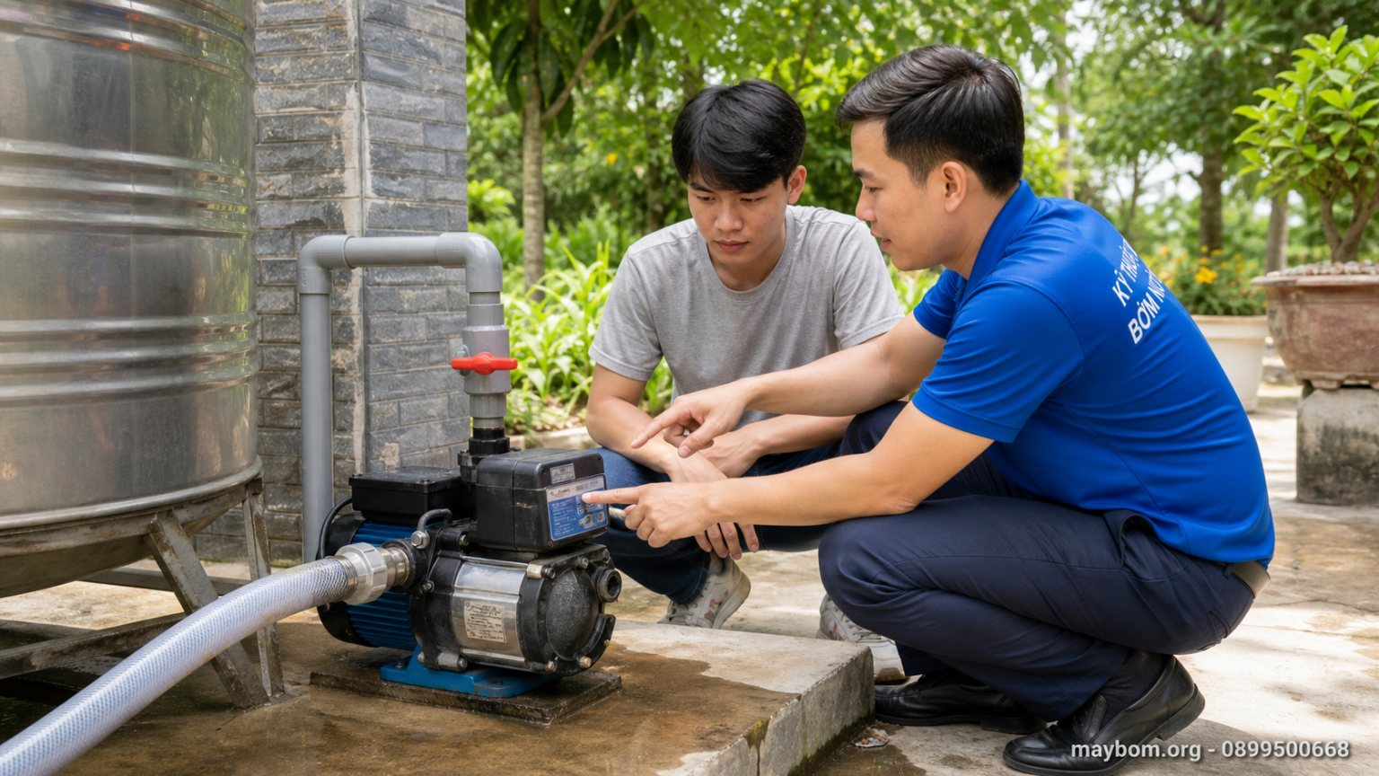 Hướng dẫn sử dụng máy bơm nước đúng cách từ A–Z cho người mới