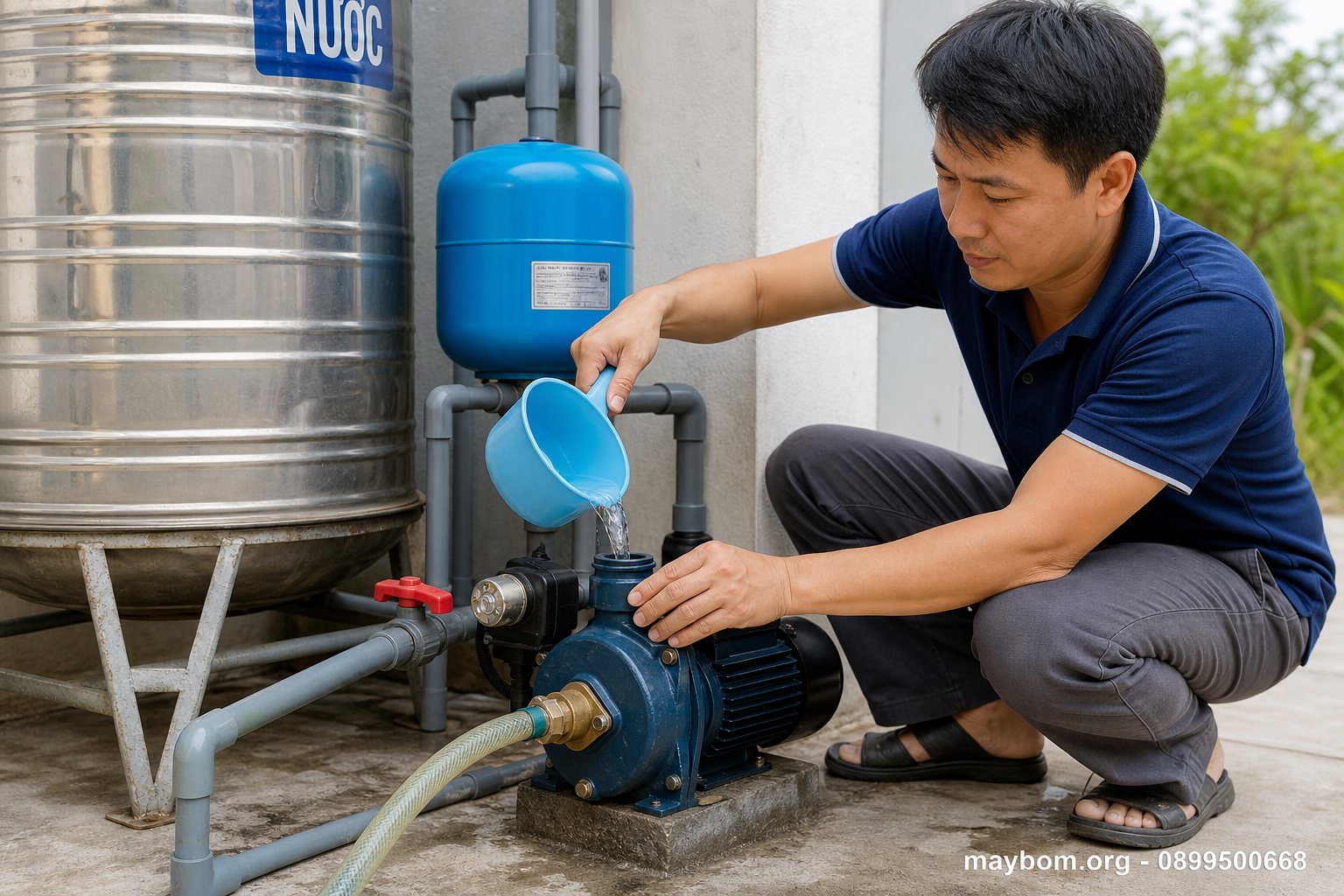 Mồi nước trước khi khởi động