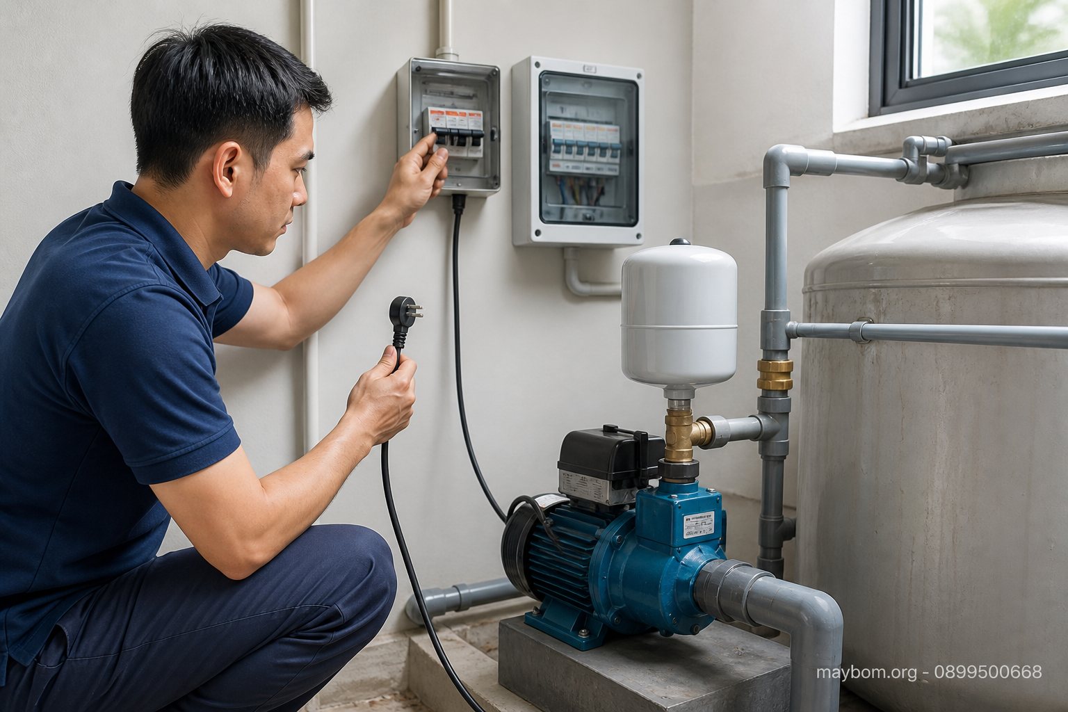 Kiểm tra nguồn điện và an toàn trước khi vận hành
