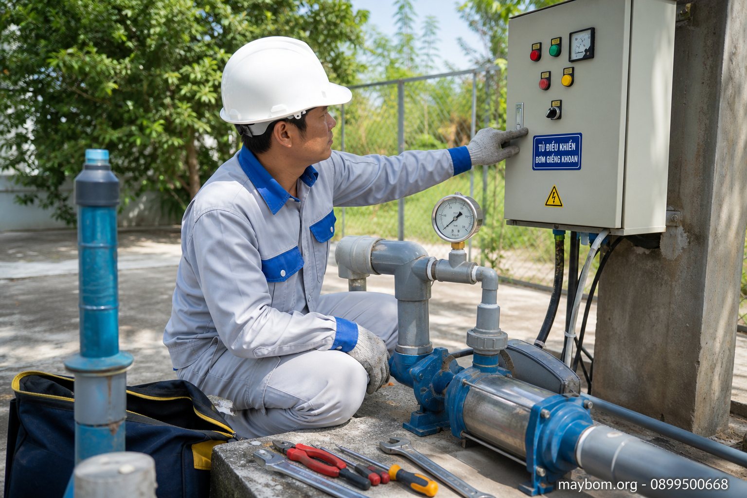 Hướng dẫn vận hành máy bơm giếng khoan đúng cách