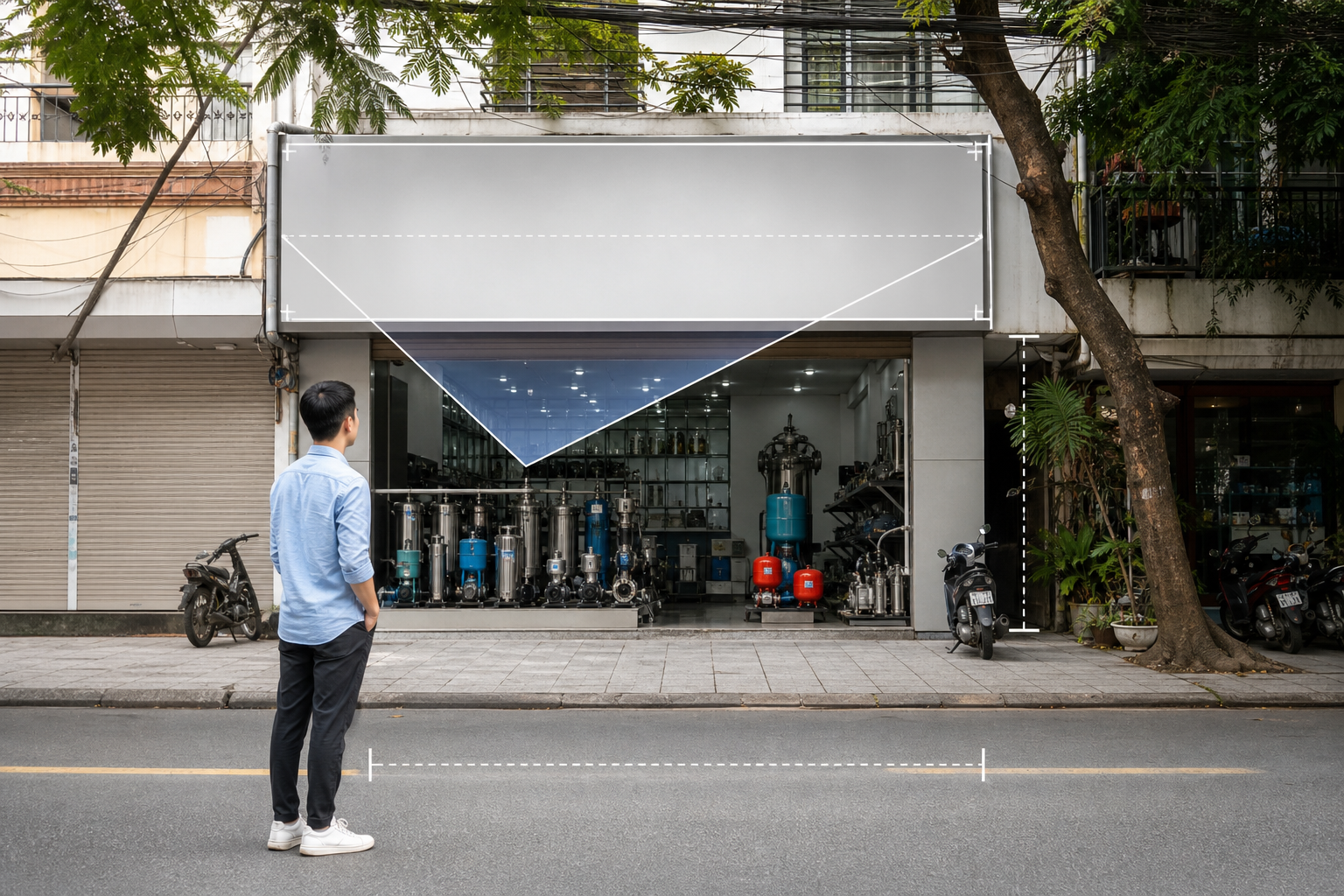 Cách ước lượng kích thước biển hiệu theo tầm nhìn thực tế - Câu hỏi thường gặp máy bơm - Máy Bơm Nhập Khẩu Chính Hãng