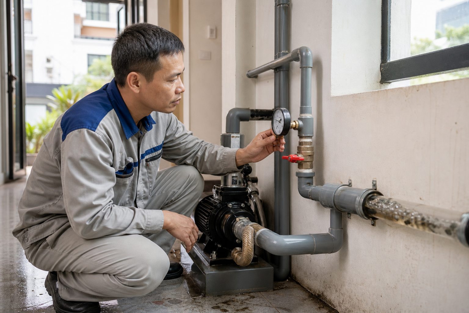 Áp lực nước đầu vào không đồng đều - Lắp đặt máy bơm - Máy Bơm Nhập Khẩu Chính Hãng