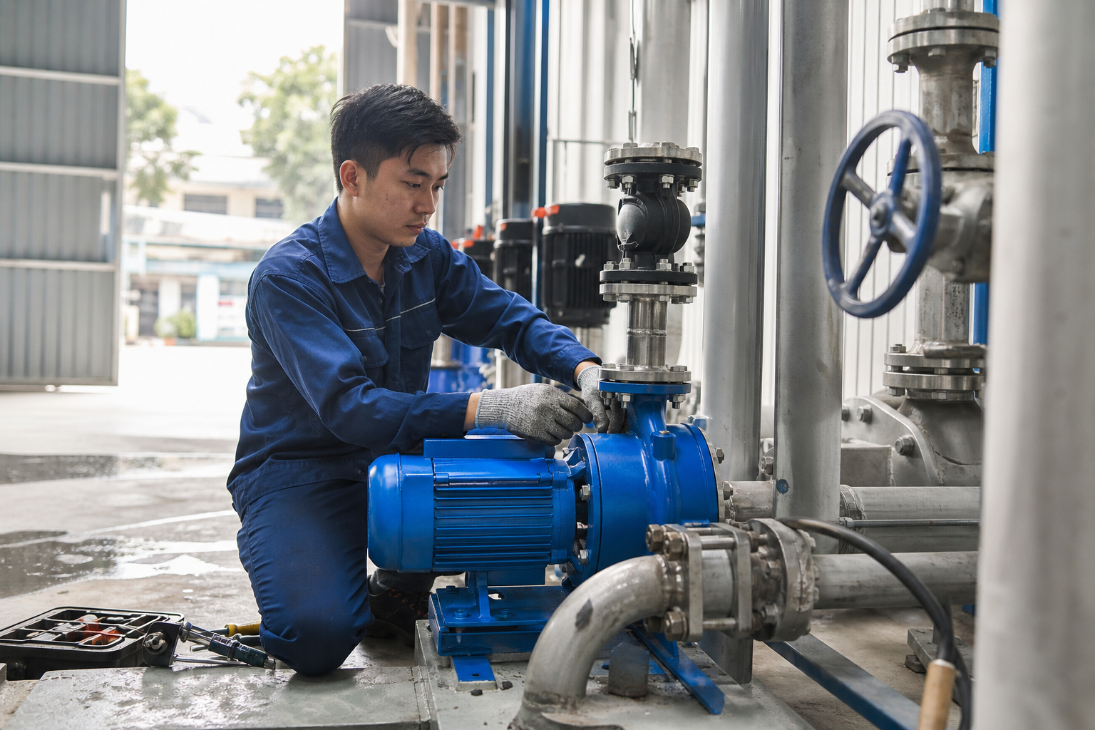 Lắp đặt máy bơm cho xưởng sản xuất nhỏ tại Hà Nội