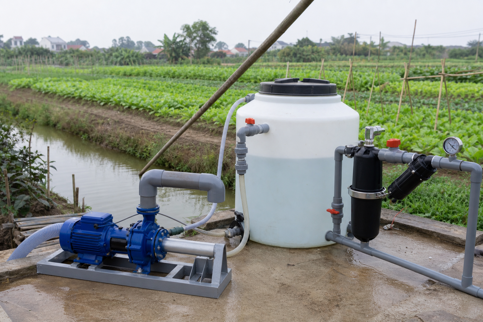 Máy bơm châm phân tưới nông nghiệp tại Hà Nội