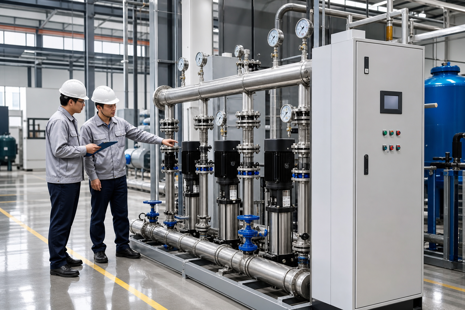 Hệ thống máy bơm công nghiệp cấp nước sản xuất tại nhà máy ở Hà Nội