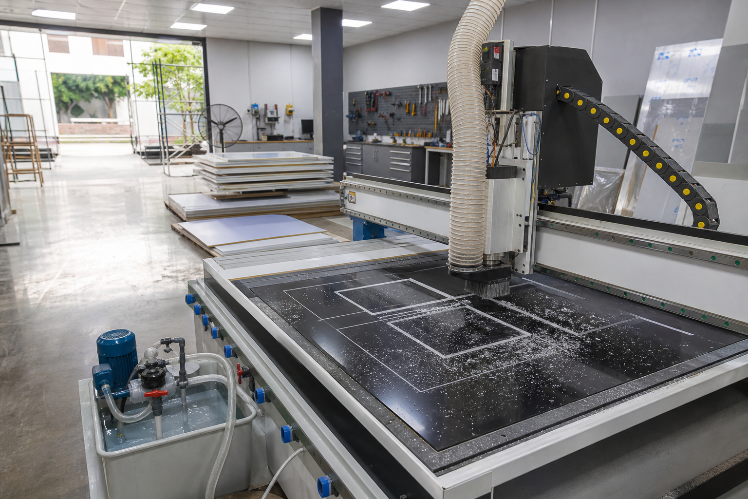 Máy bơm công nghiệp dùng cho hệ thống làm mát máy CNC quảng cáo tại Hà Nội