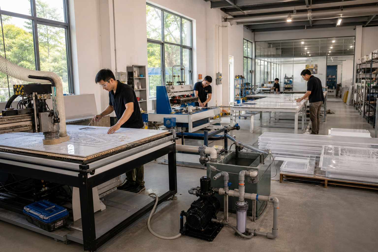 Máy Bơm Công Nghiệp Cho Xưởng Gia Công Mica Hà Nội