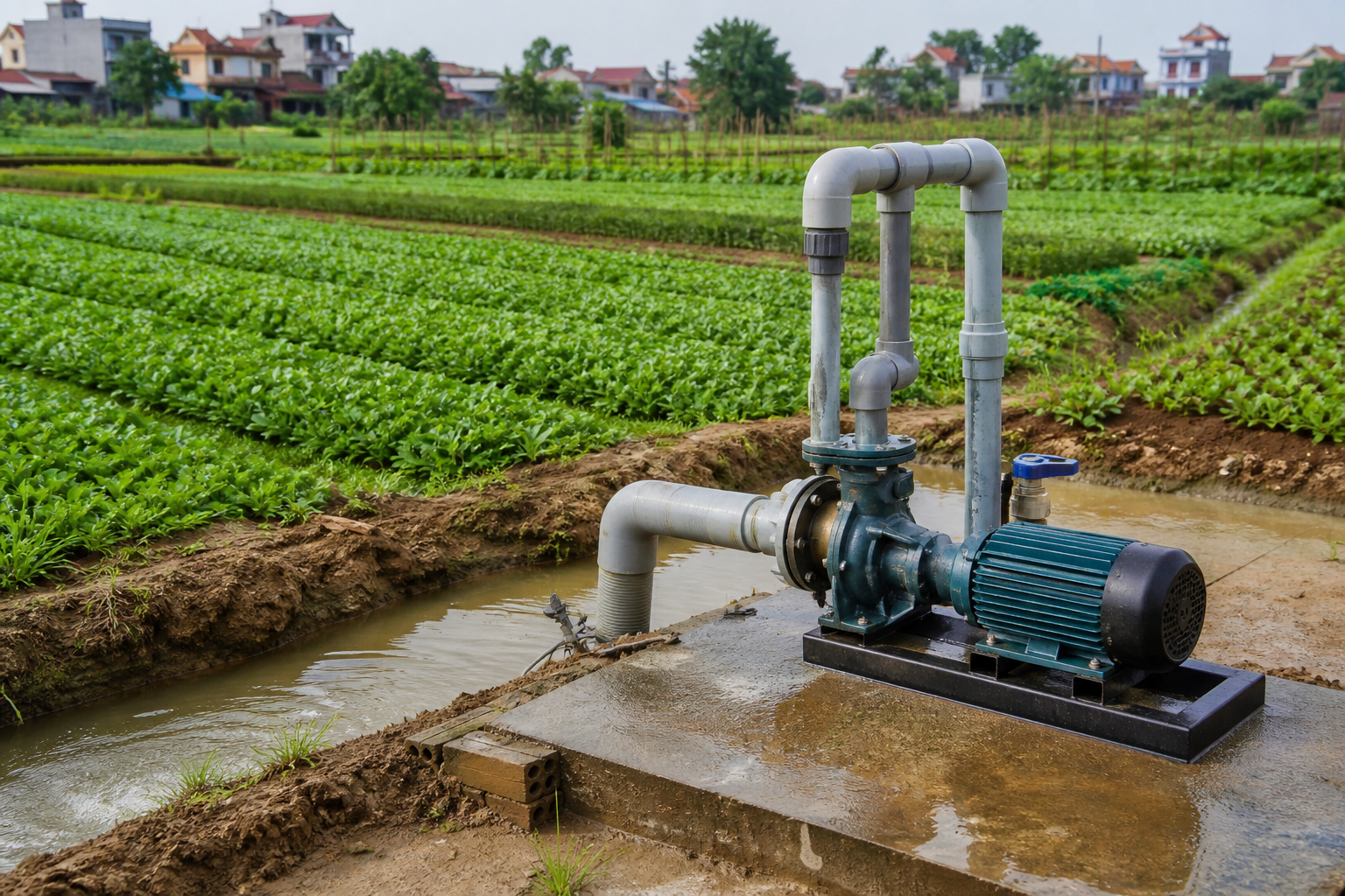 Máy bơm giếng khoan tưới nông nghiệp tại Hà Nội