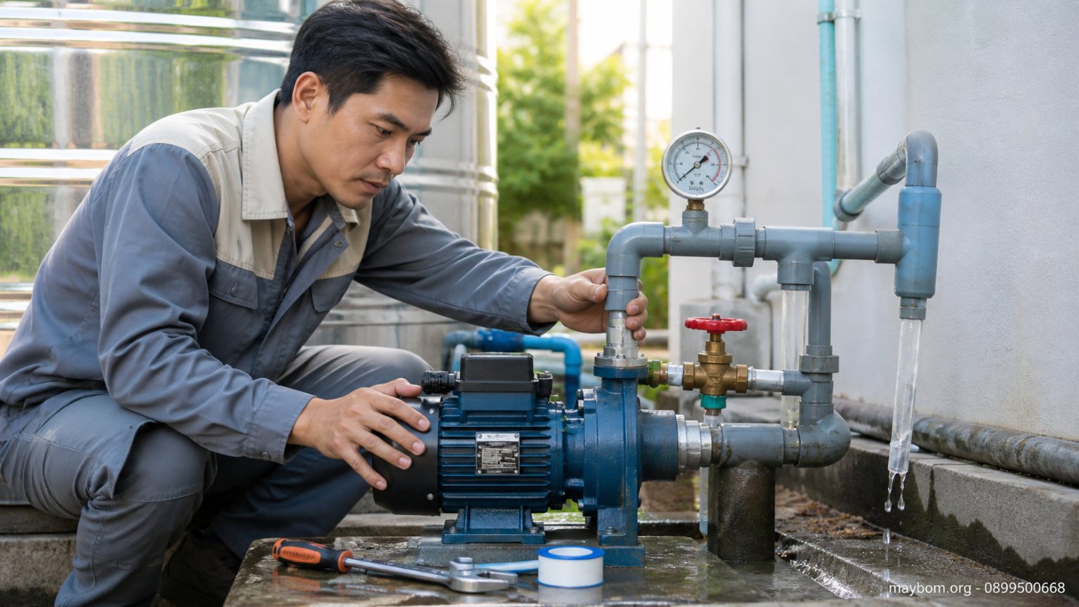 Máy bơm không lên nước: Nguyên nhân và cách khắc phục