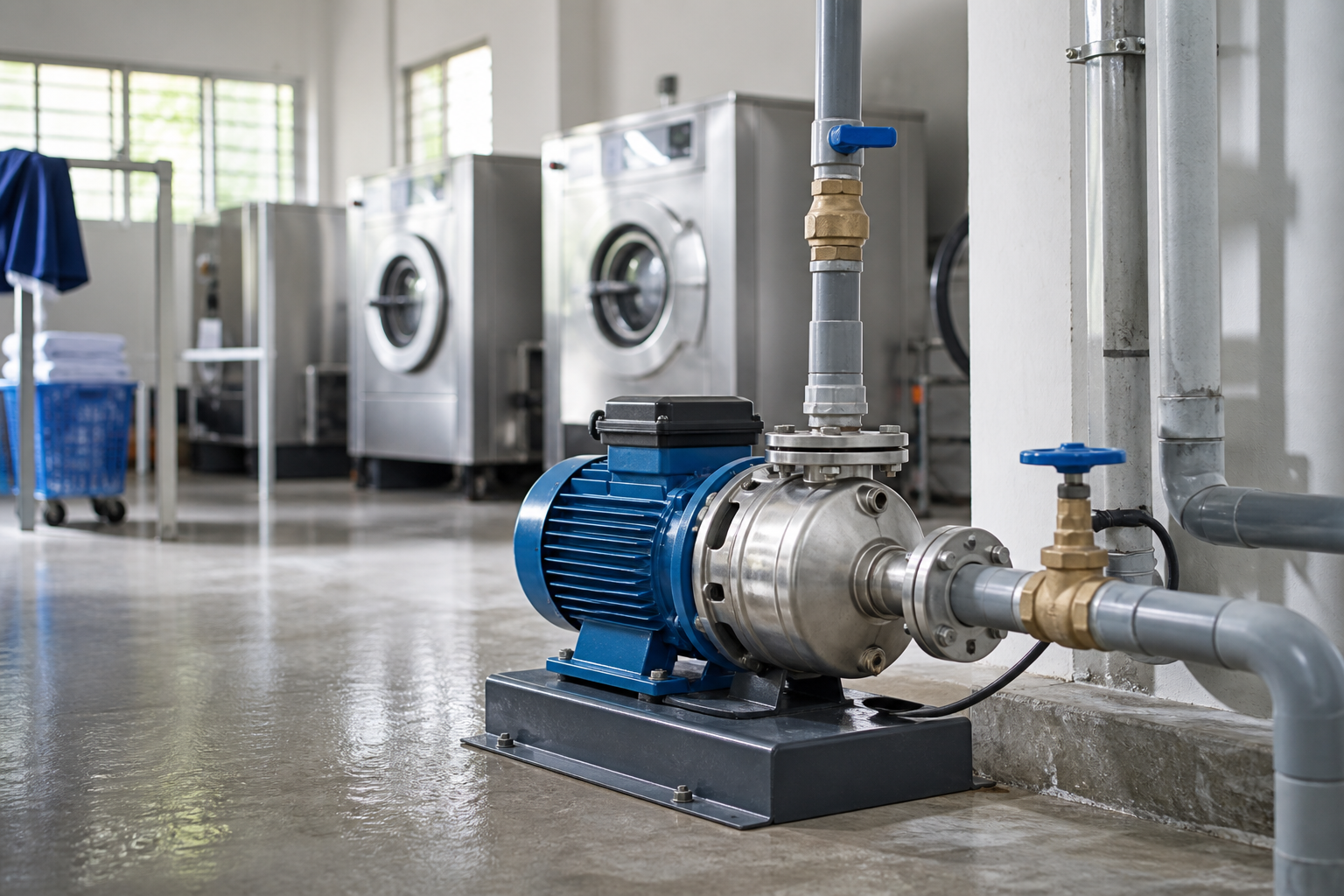 Máy bơm ly tâm lắp cho xưởng giặt là tại Hà Nội