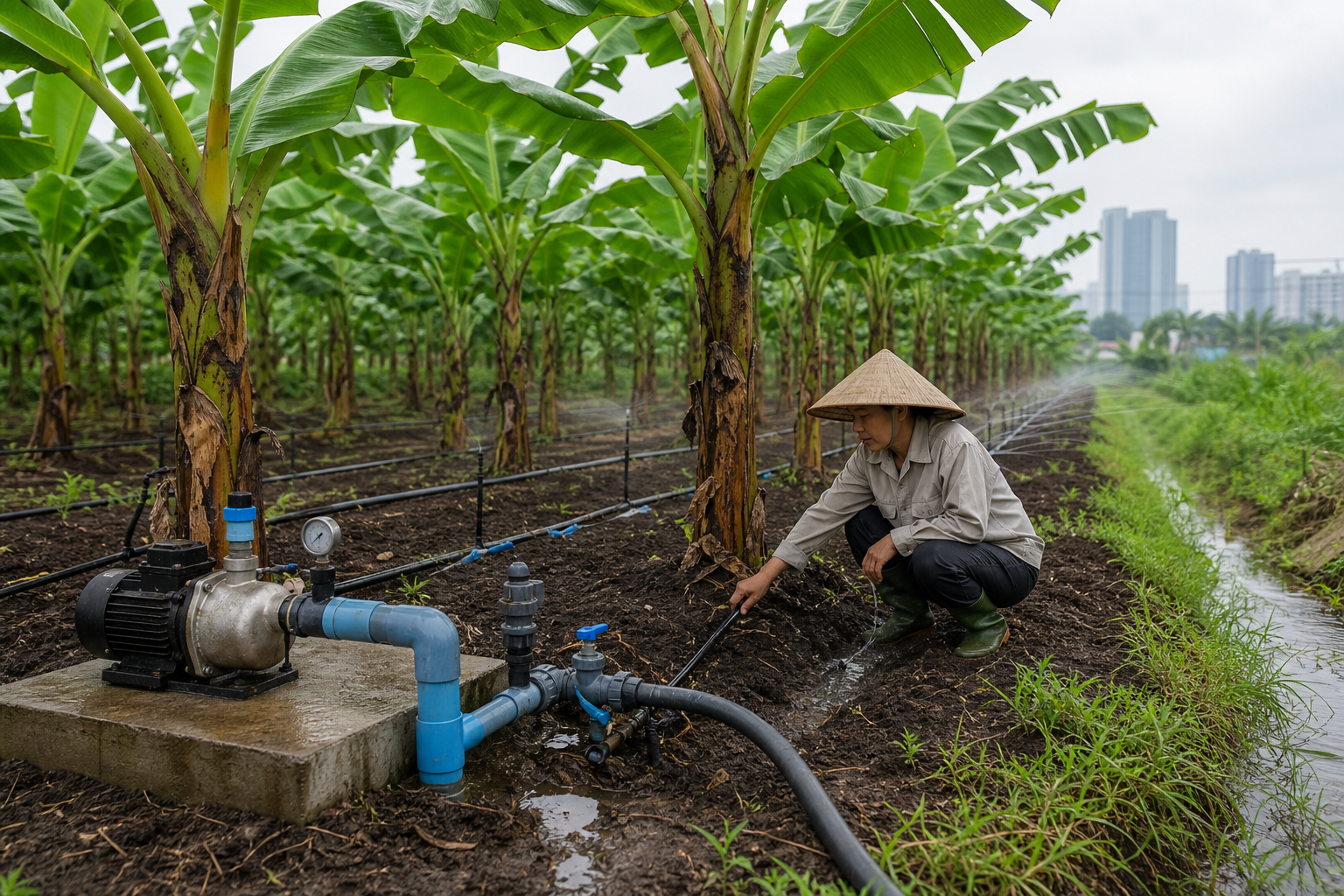 Đặc thù tưới vườn chuối tại Hà Nội cần tính trước khi mua bơm - Máy bơm nông nghiệp - Máy Bơm Nhập Khẩu Chính Hãng