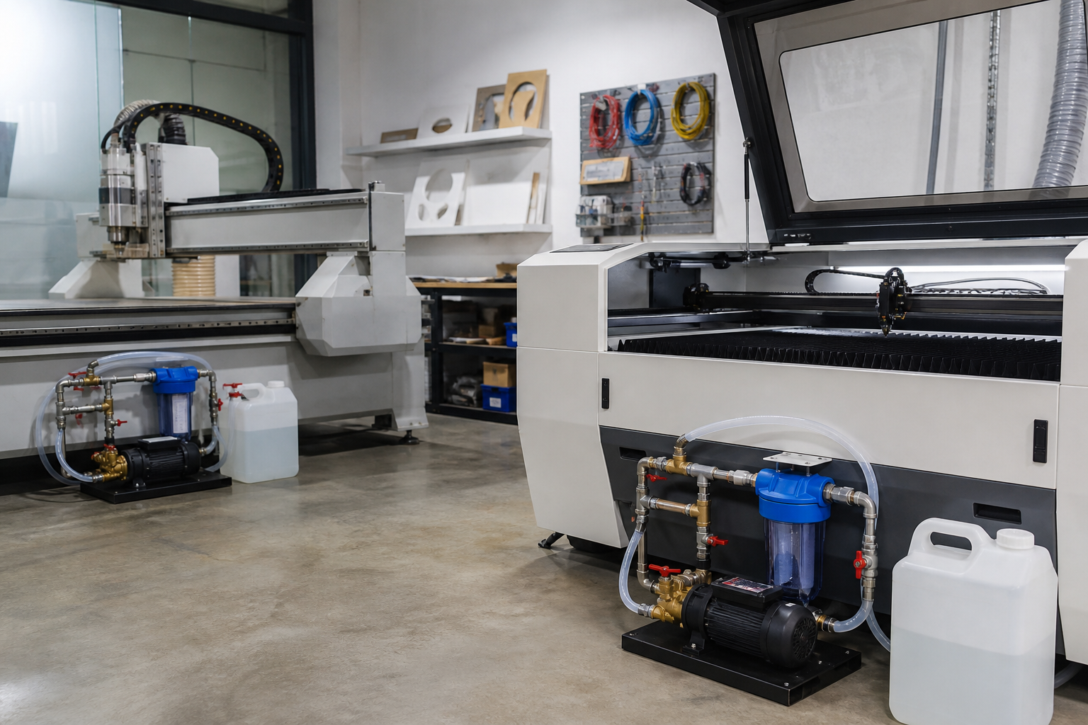 Phụ kiện máy bơm làm mát máy CNC biển hiệu tại Hà Nội
