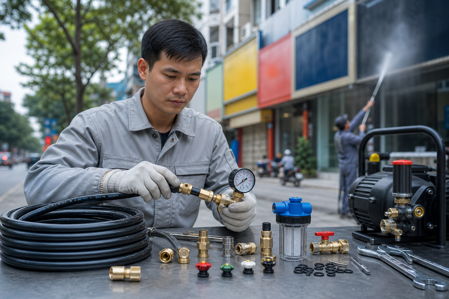 Vì sao phụ kiện quyết định hiệu quả vệ sinh biển hiệu? - Phụ kiện máy bơm - Máy Bơm Nhập Khẩu Chính Hãng