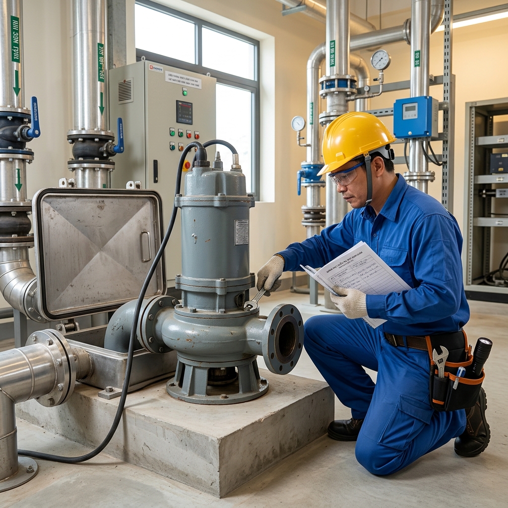 Lịch trình và danh mục kiểm tra máy bơm chìm định kỳ - Máy bơm nước thải - Máy Bơm Nhập Khẩu Chính Hãng