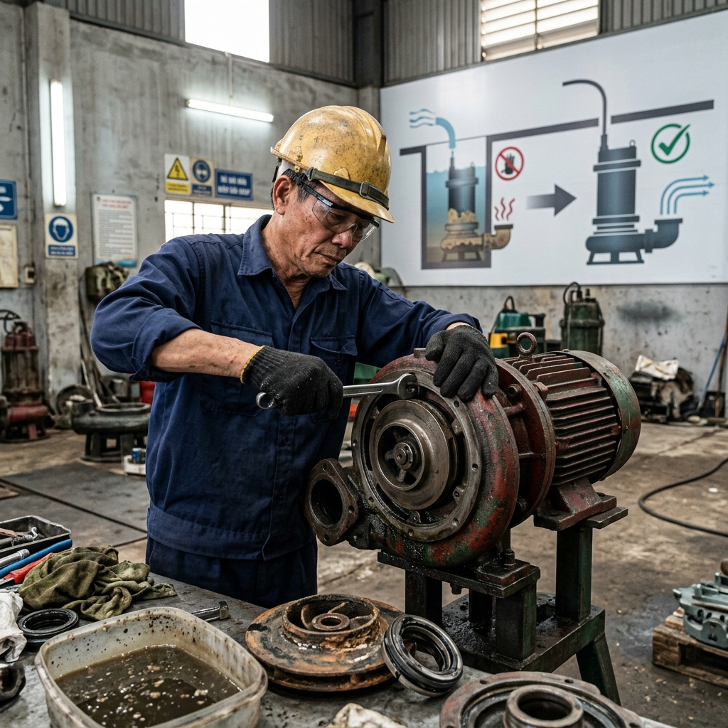 Tại sao bảo dưỡng máy bơm nước thải chìm định kỳ lại đóng vai trò sống còn? - Máy bơm nước thải - Máy Bơm Nhập Khẩu Chính Hãn