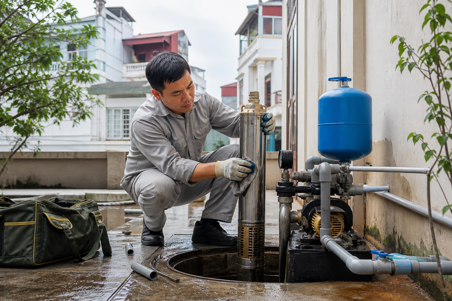 Quy trình vệ sinh máy bơm giếng khoan tại Hà Nội đúng cách