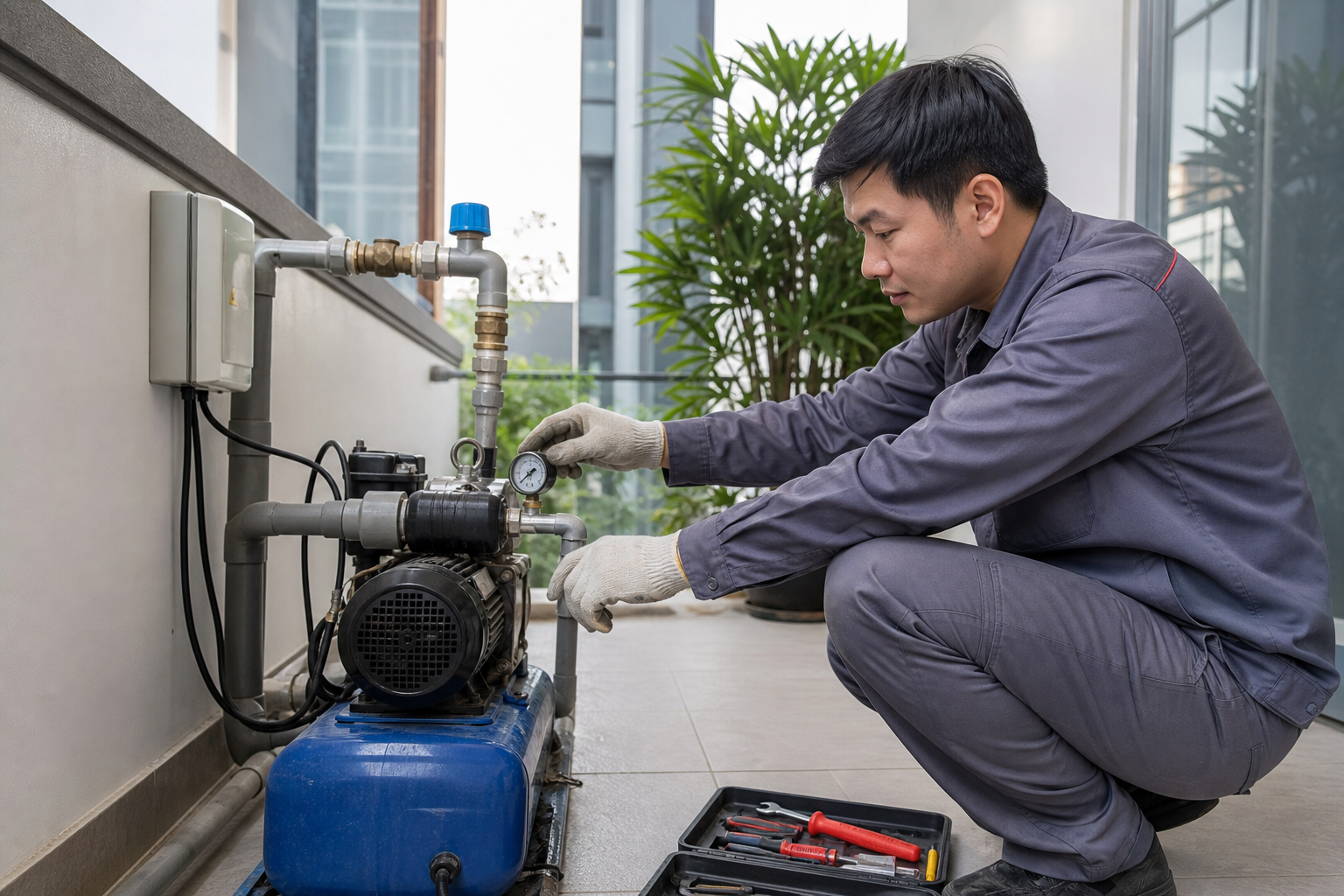 Các lỗi thường gặp ở máy bơm tăng áp trong nhà phố Hà Nội - Bảo dưỡng và sửa chữa máy bơm - Máy Bơm Nhập Khẩu Chính Hãng